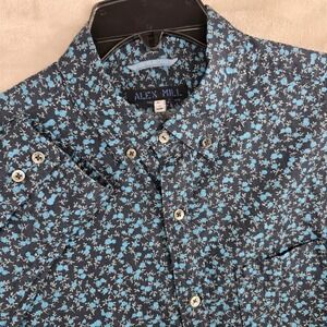 Alex Mill‎ Mens Blue Floral Print Button Down Shirt Size Medium 100% Cotton